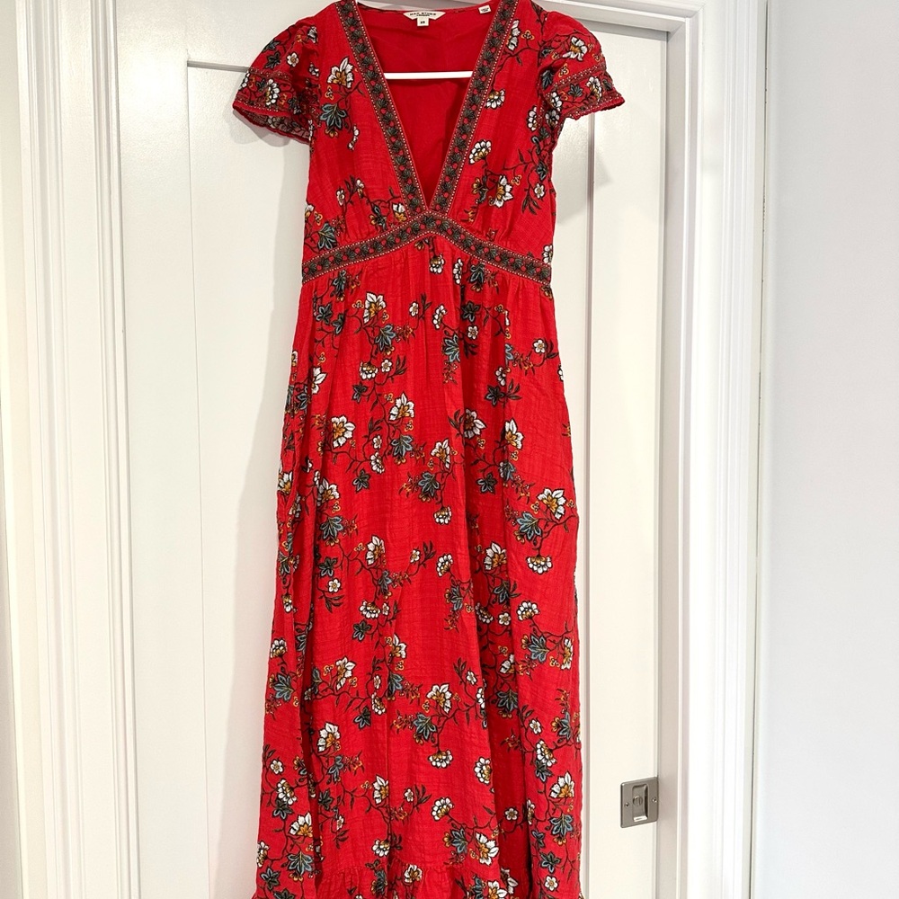 Max Studio Red Floral Maxi Dress